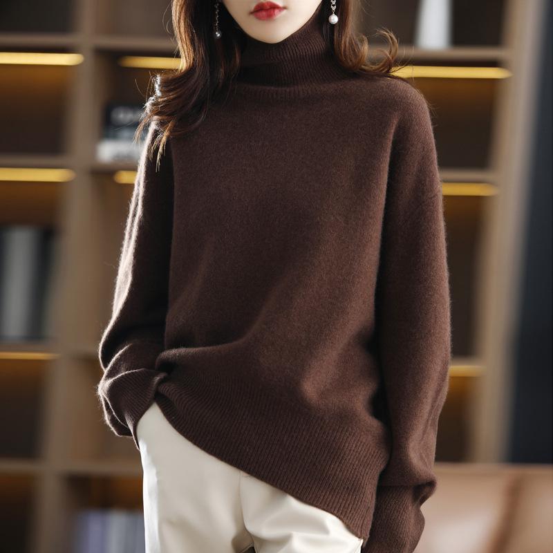 Plus Size Wool Sweater for Women - Autumn/Winter Collection, Lazy Style, Loose Fit, Slimming, Versatile Fashion Base Layer