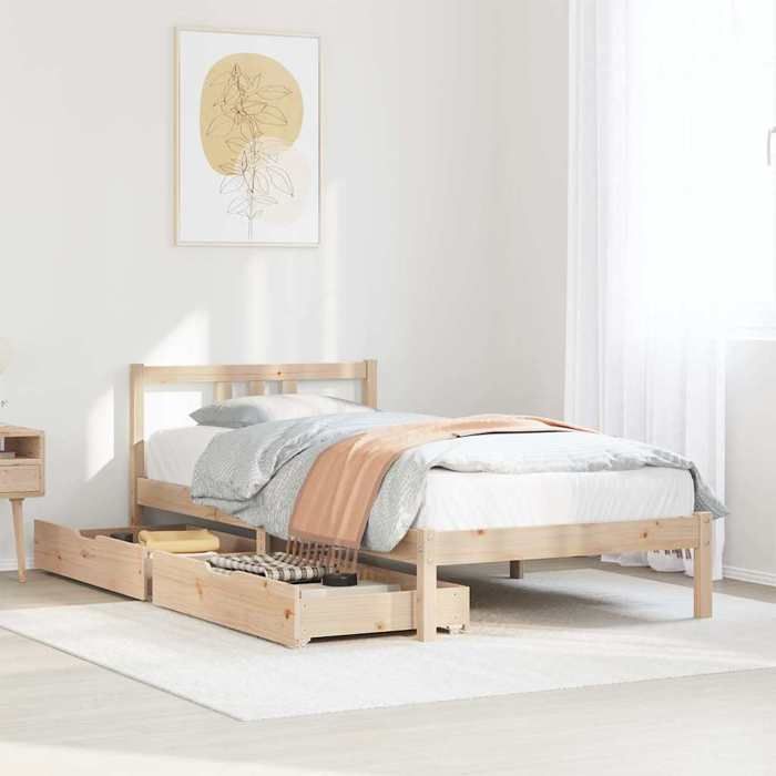 VidaXL Bed Frames Without Mattress 75x190 Cm Solid Pine Wood 3301620