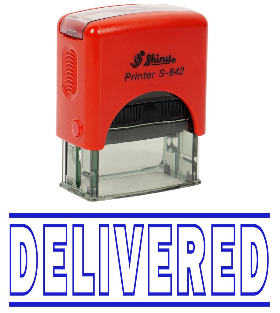 DELIVERED Self Inking Rubber Stamp Custom Shiny Office Stationary Stamp