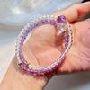 4Mm High Quality Natural Amethyst White Crystal Design Multi-Circle Bracelet Bracelet