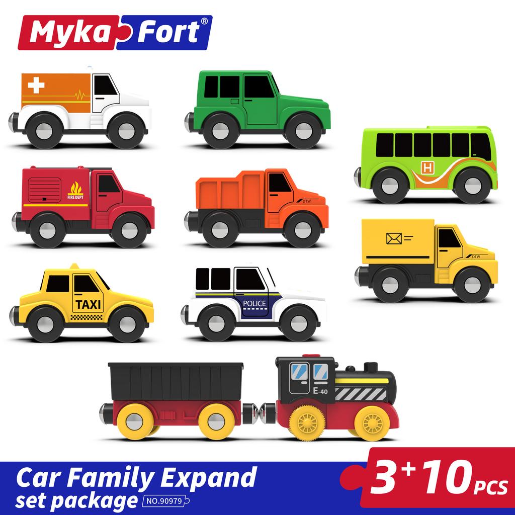 Multifunktionales magnetisches zehnteiliges Simulationsspielzeug für elektrische Eisenbahnen, kompatible Holzschienen, Kinderspielzeug für 3–6 Jahre