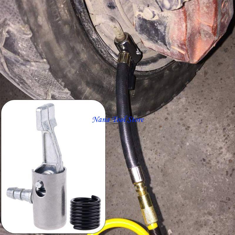 

31GJ Lock On Metal Air Chuck Mini Air Compressor Portable Tire Inflator Tire Chuck білий