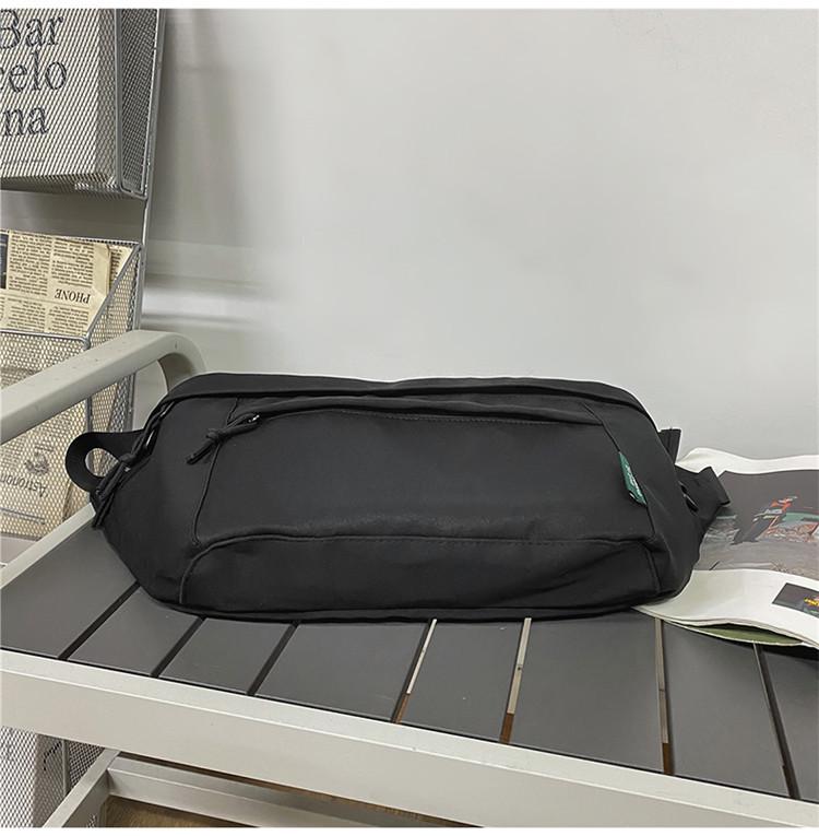 Large Capacity Unisex Crossbody & Waist Bag - Japanese Style, Solid Color, Trendy Hong Kong Street Design