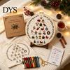Idea de Regalo Cuenta Regresiva de Navidad 24 Días Kit de Bordado de Árbol, Kit de Costura DIY para Principiantes, Paquete de Materiales de Inicio Hecho a Mano para Fiestas con Herramientas Completas,