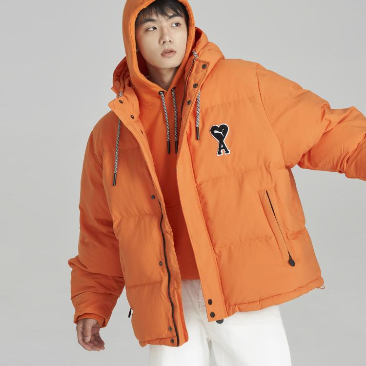 Puma x Ami Padded Jacket Jaffa Orange Unisex Streetwear 535991-72