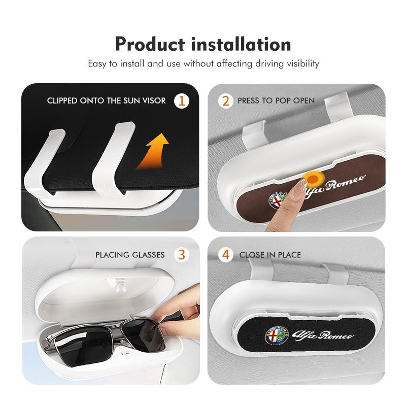 Car Glasses Case Storage Box Auto Accessories Sun Visor Holder For Alfa Romeo 159 Giulietta Giulia 147 Mito 156 159 166 GT