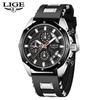Reloj LIGE Fashion Mens Watches Top Brand Luxury Silicone Sport Watch Men Quartz Date Clock Waterproof Wristwatch Chronograph