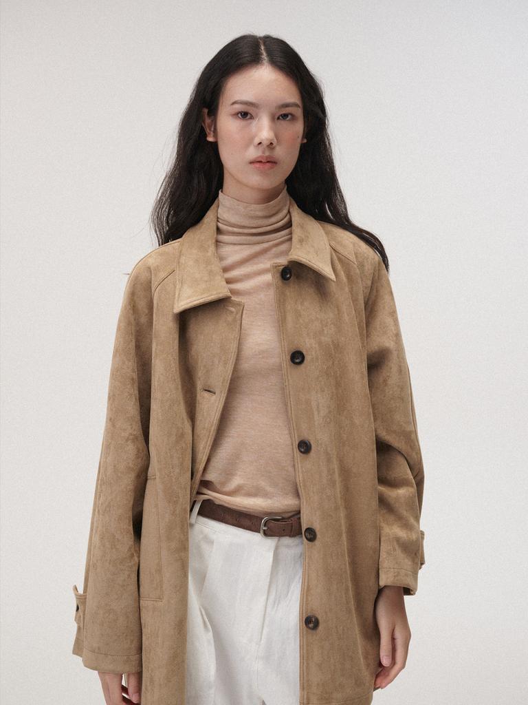 PLATDUJOUR Suede Belt (Brown)