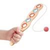 Jeu de balle sur ficelle élastique avec raquettes en bois Balle rouge Raquettes en bois avec balle Coordination œil-main