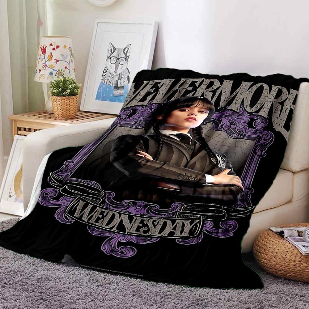 

1pc Nevermore Wednesday Soft Flannel All-Season Throw for Home, Office, Outdoor UseDurable Comfort 100434 80cmx120cm(31inx47in)