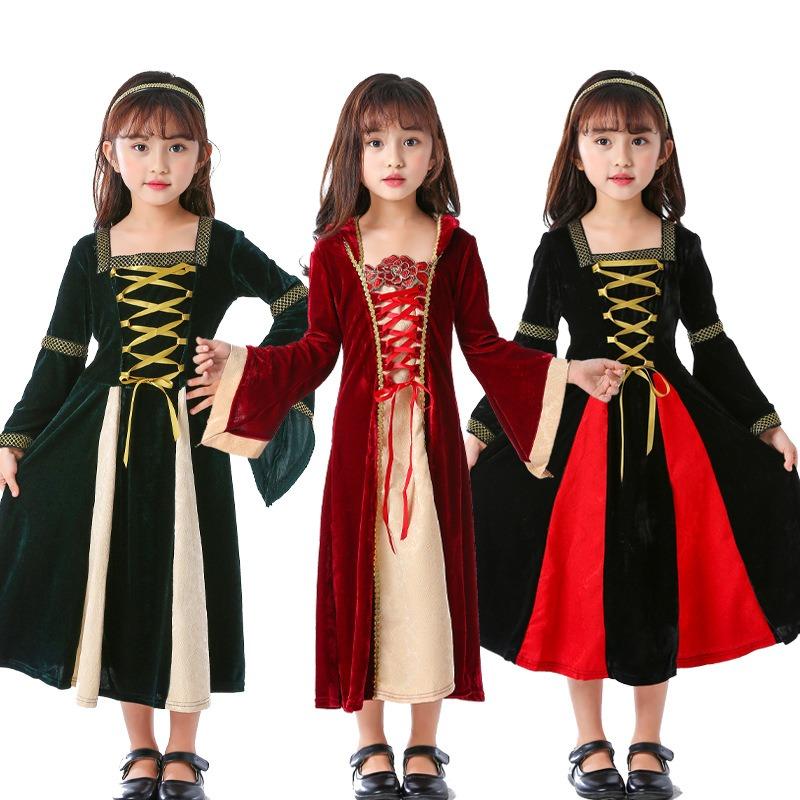 Halloween, costumes de palais rétro médiéval européen, costumes aristocratiques pour enfants, robes de princesse pour filles