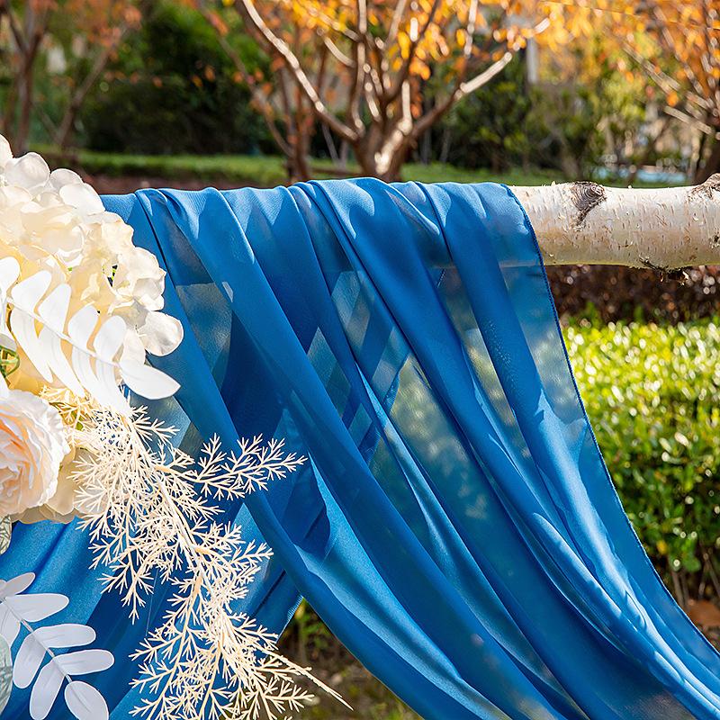 Stretch Chiffon Curtain Solid Color Dining Table Flag Hotel Wedding Home Furnishing Fabric 70X600cm