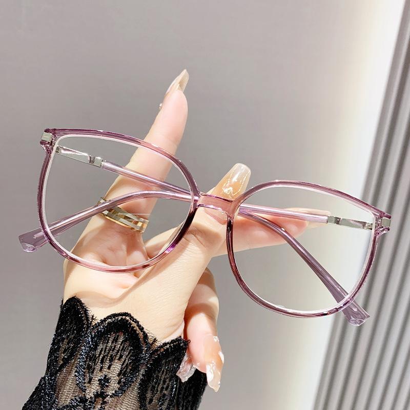 New anti-blue light progressive glasses trendy and popular style large frame with sparkling diamonds.2973