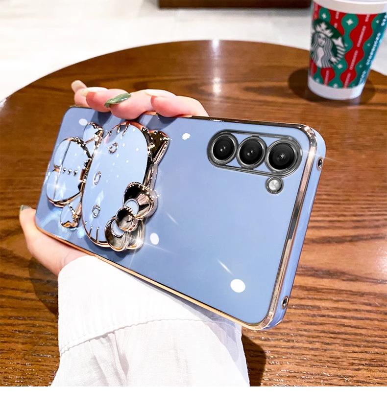Applicable To Samsung S25/S23Ultra Mobile Phone Case Makeup Mirror S22/S21 + Three-dimensional Bracket Advanced Soft