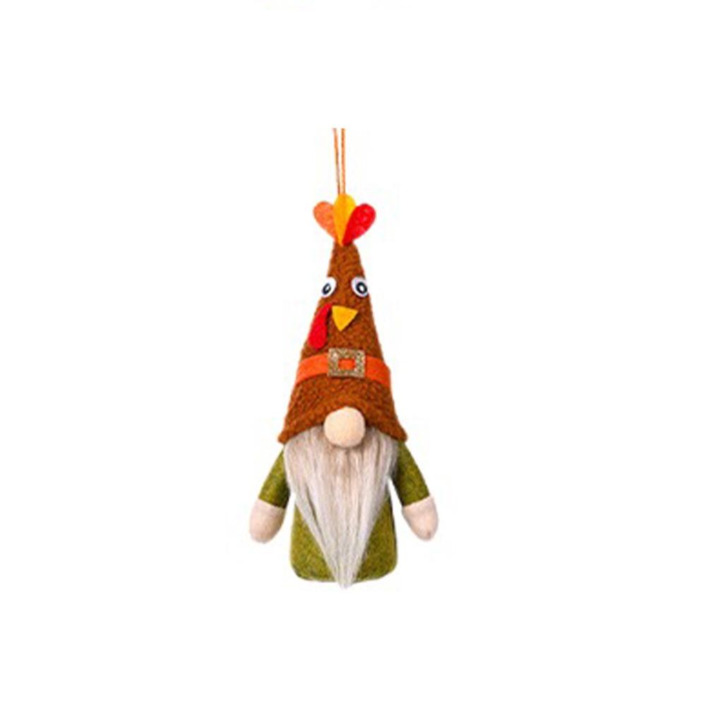 Cute Thanksgiving Turkey Doll Funny Faceless Dwarf Doll Crafts Miniature Figurine Sculpture Autumn