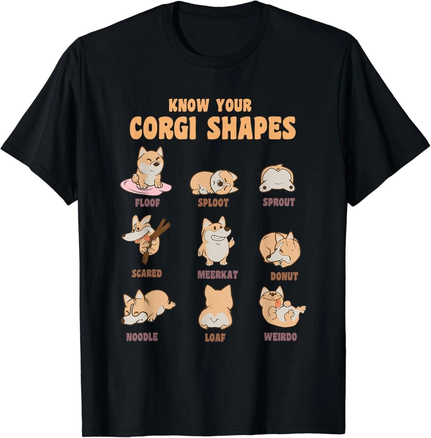 

Know Your Corgi Shapes Cute Dog Owner T-Shirt Funny Gift Unisex T-Shirt S