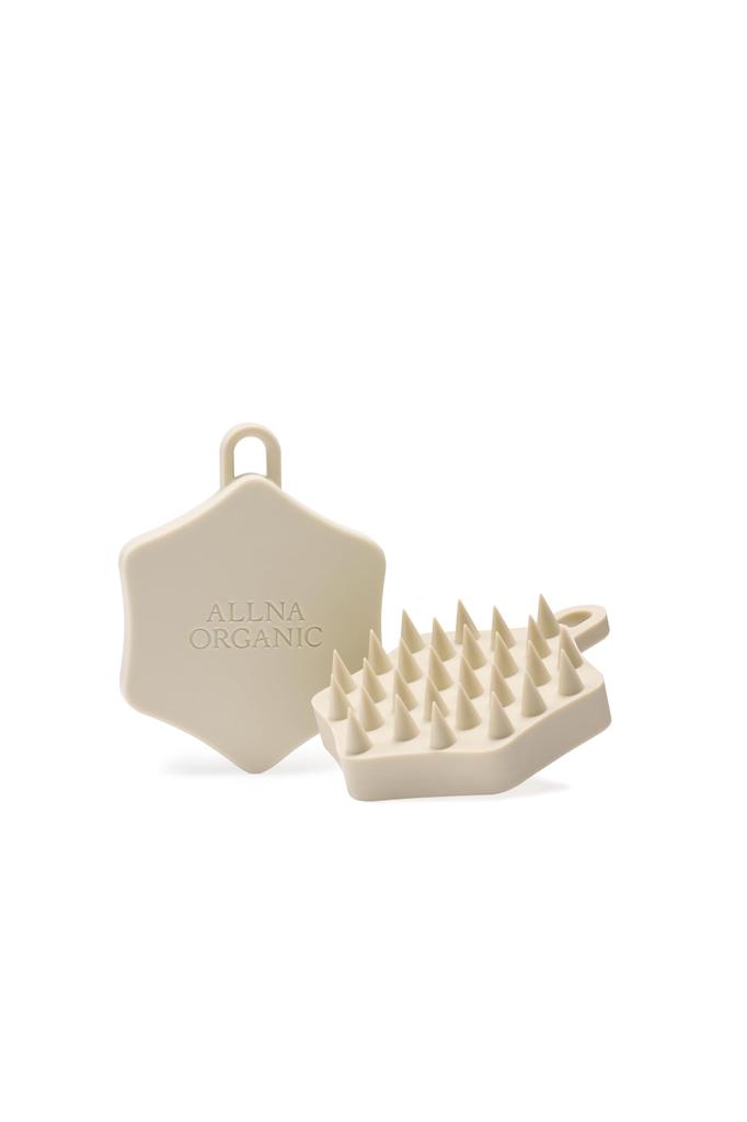 Ergonomically Designed Orna Organic Shampoo Scalp Massage Brush with 1 Brush Brush, S-Hook, (Beige (Soft))