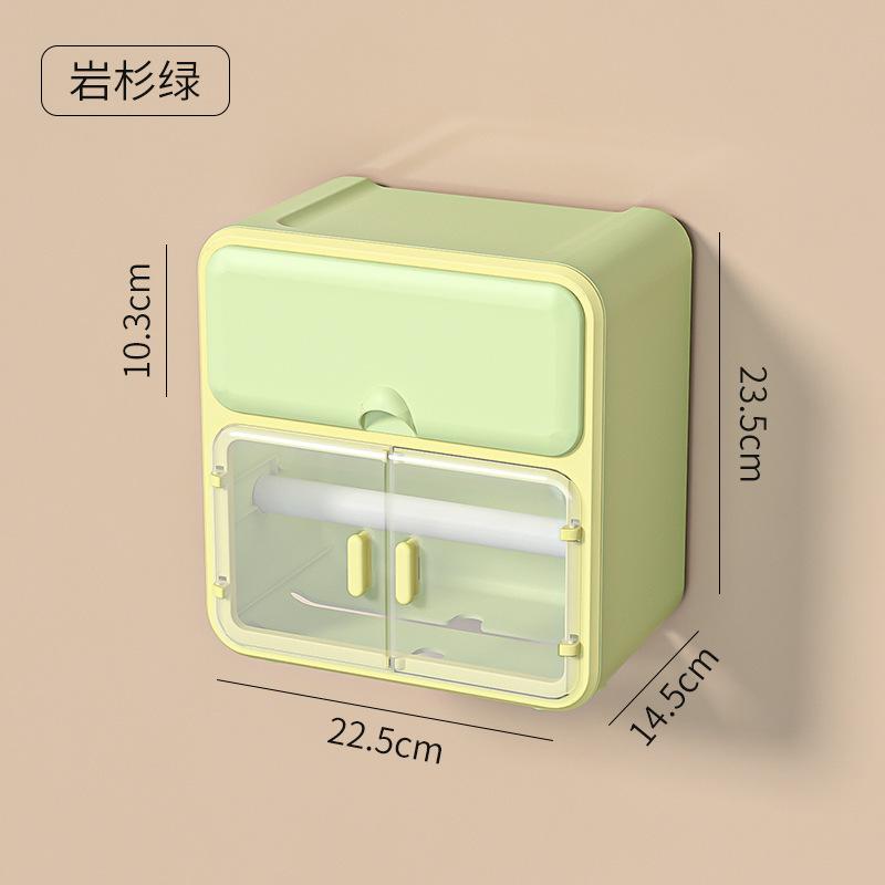 No punching wall hanging tissue box, bathroom storage rack, multi-functional pumping carton, waterproof and dustproof creative storage