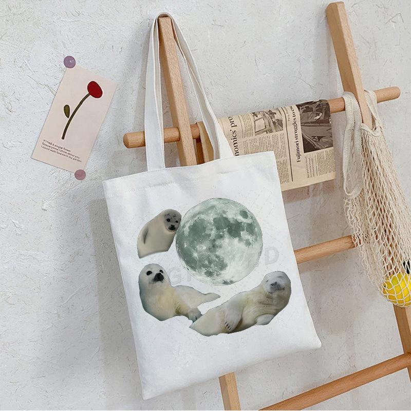 Sea Animals Sea Animals Handbag Going Out Portable Large Capacity Messenger Bag Casual Canvas Bag