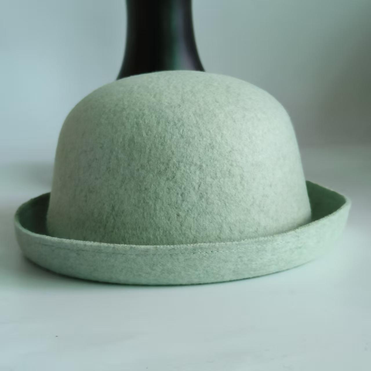 

100% wool bowler hats Top hats women men solid derby hat church hat Autumn winter dome British classic vintage felt top hat 56-58