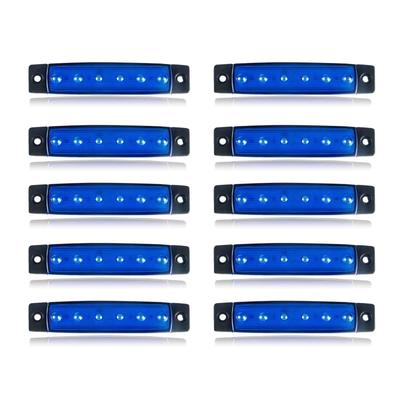 Archnote Side Markers, LED 24V, 6 Row Marker Lamp, Track Down Light, Lamp, Lighting, Set of 10, Blue