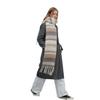 Maillard style new versatile warm thickened fringed plaid imitation cashmere scarf women's autumn and winter