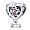 925 Sterling copper Cat and Dog Series Best Friend Pendant Fit 4MM hole diamete Bracelet Charms Bead Necklace DIY Female Zircon