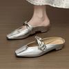 Fashion Women Heeled Slippers Designer Mules Shoes Fashion Woman's Slingback Sandals 2025 Summer Casual Dress Cozy Zapatillas De Mujer