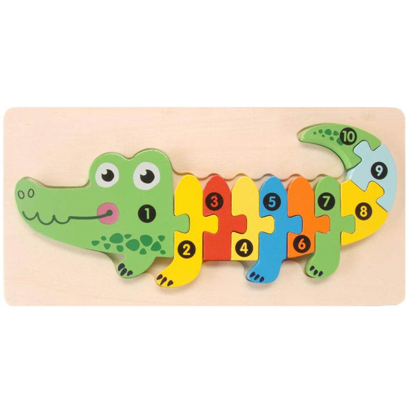 Customized Children'S Enlightenment Early Education Cognition Cartoon Animal Cognition Wooden Puzzle 3D Three-Dimensional Puzzle Puzzle