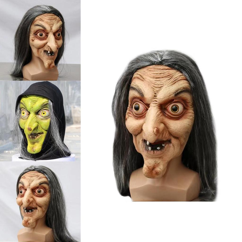 Witch Face Mask Latex Horror Prop For Halloween Costume And Event Use
