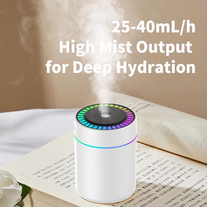 Car Air Humidifier Large Fog Volume Colorful Atmosphere Light  with Colorful Light,Timing Off Auto Shut-Off,Powered by USB
