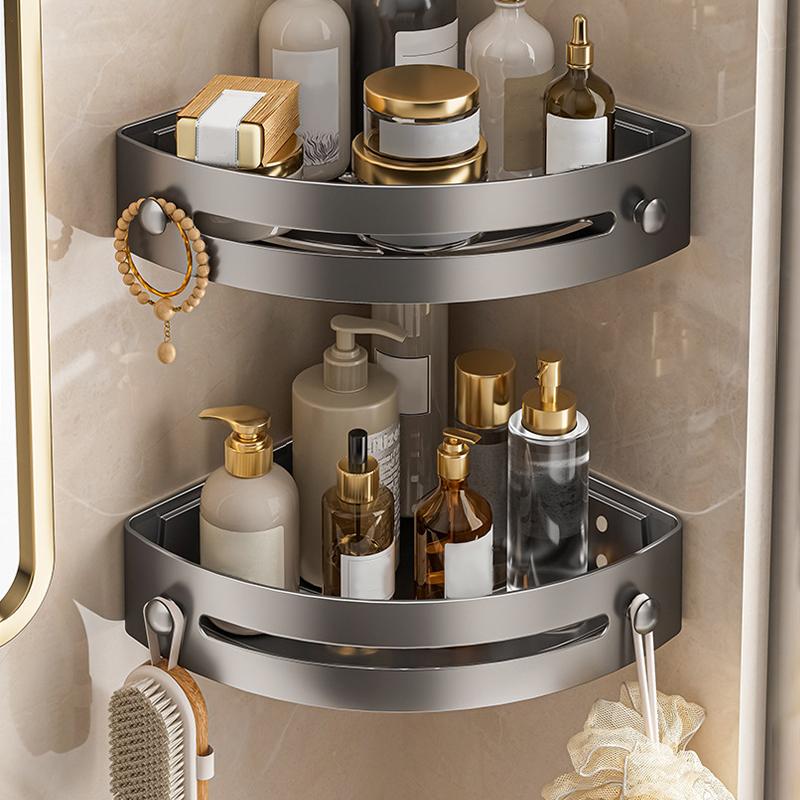 Three-Story Bathroom Nail Free Rack Shower Corner Rack Plastic Shampoo Rack Shower Supplies Storage Rack Bathroom Accessories