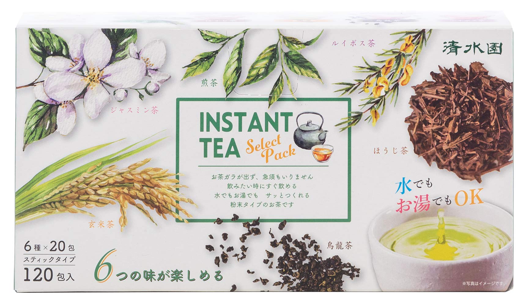 

Shimizuen Instant Tea Select Pack types x 30 120 bags Powder (6 bags)