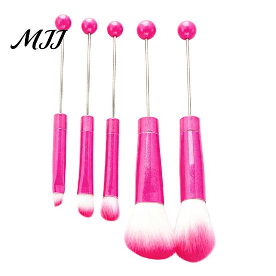 Eye Shadow Brushes 5Pcs Beadable Makeup Brush Set, DIY Cosmetic with Blank Bar, Women Tools Contouring Concealer Eyebrow Foundation for Girls