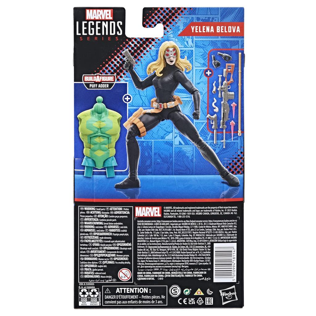 Hasbro MARVEL Marvel Legends Yalena Belava Black Marvel Classic Comics 6 Inch Size Action Figure F6614 Authentic Product Series Widow, (15 Cm)