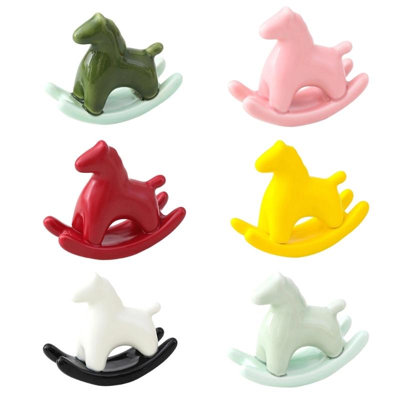 Creative Ceramic Rocking Horse Figurine Exquisited Design Animal Decoration Adds Charm To Any Room