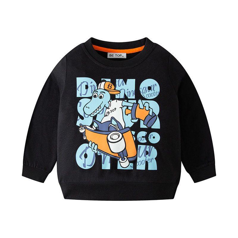 Children s Cartoon Spring and Autumn Sweater Sweater Black 130