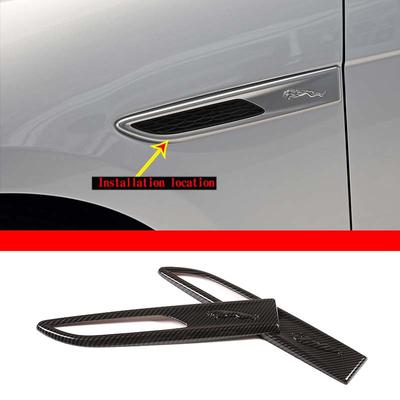 Para Jaguar F-PACE/XF E-PACE -2022 ABS fibra de carbono cuerpo del coche guardabarros lateral cubierta de salida de ventilación pegatina embellecedora Coche