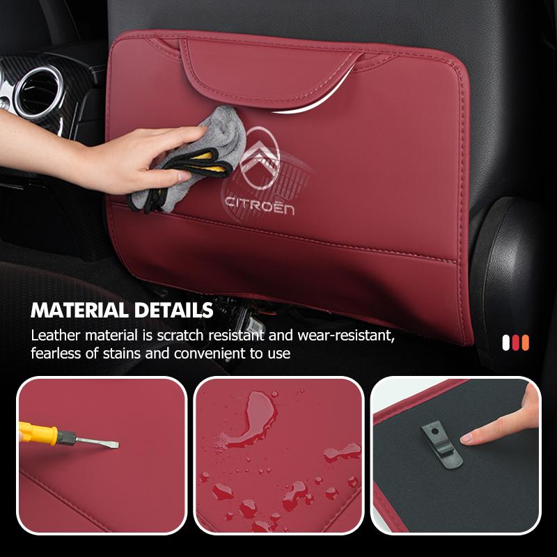 Leather Car Back Seat Protector Seat Mud Anti-Child-Kick Pad For Citroen C5 C1 C2 C6 C4L DS3 DS4 DS5 C-Elysee Grand Berlingo