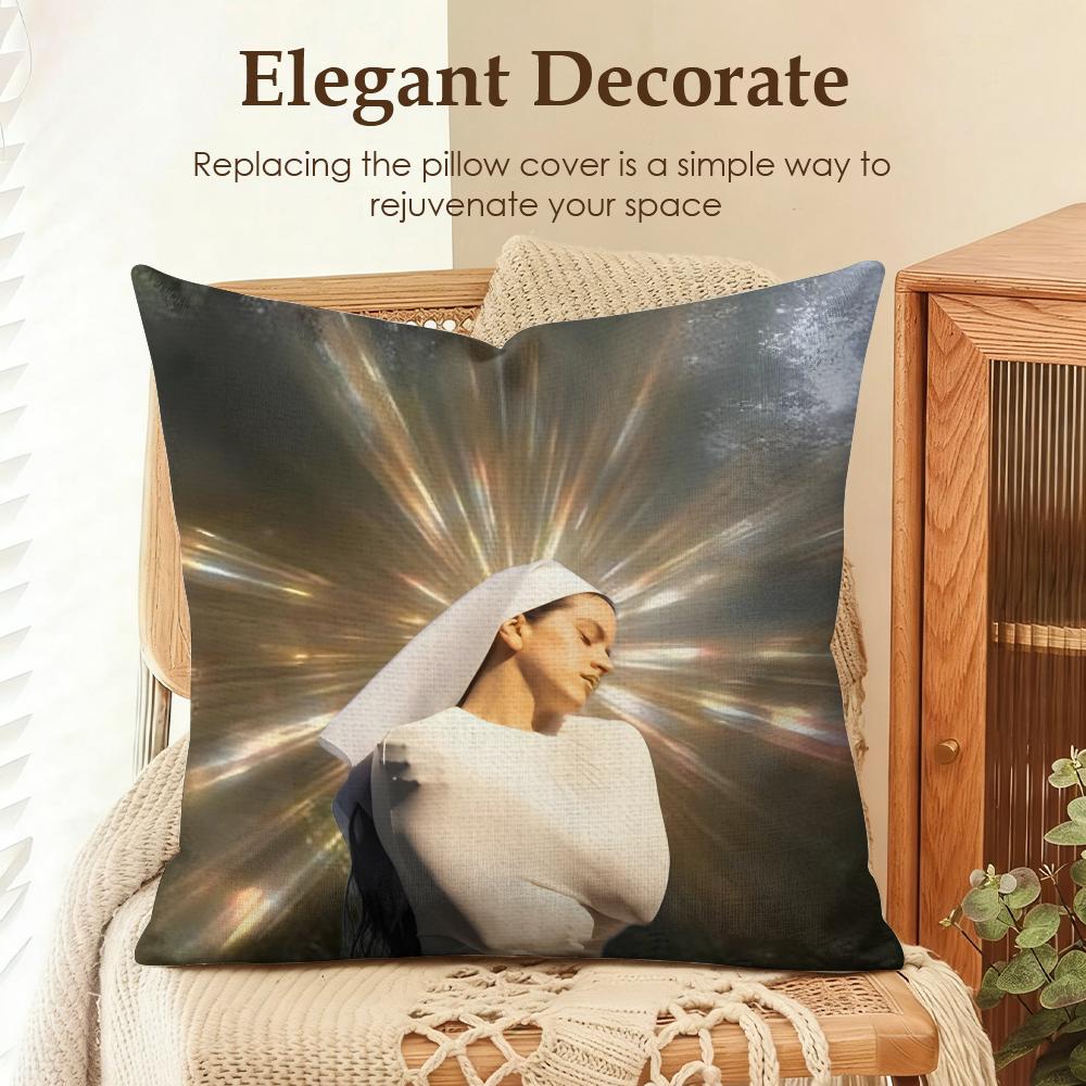 Popular Singer RRosalia Cushion Cover Natural Linen Organic Fabric DoubleSided Printing Sofa Home Decor Gift Pillow Case