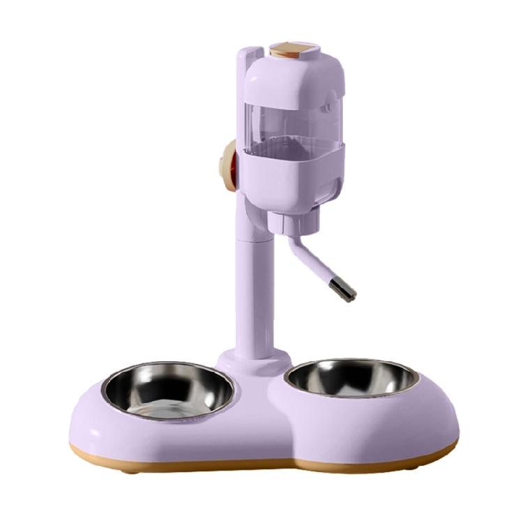 Dog Feeder Puppy Food Water Bowl Double Bowl Height Adjustable Large Capacity
