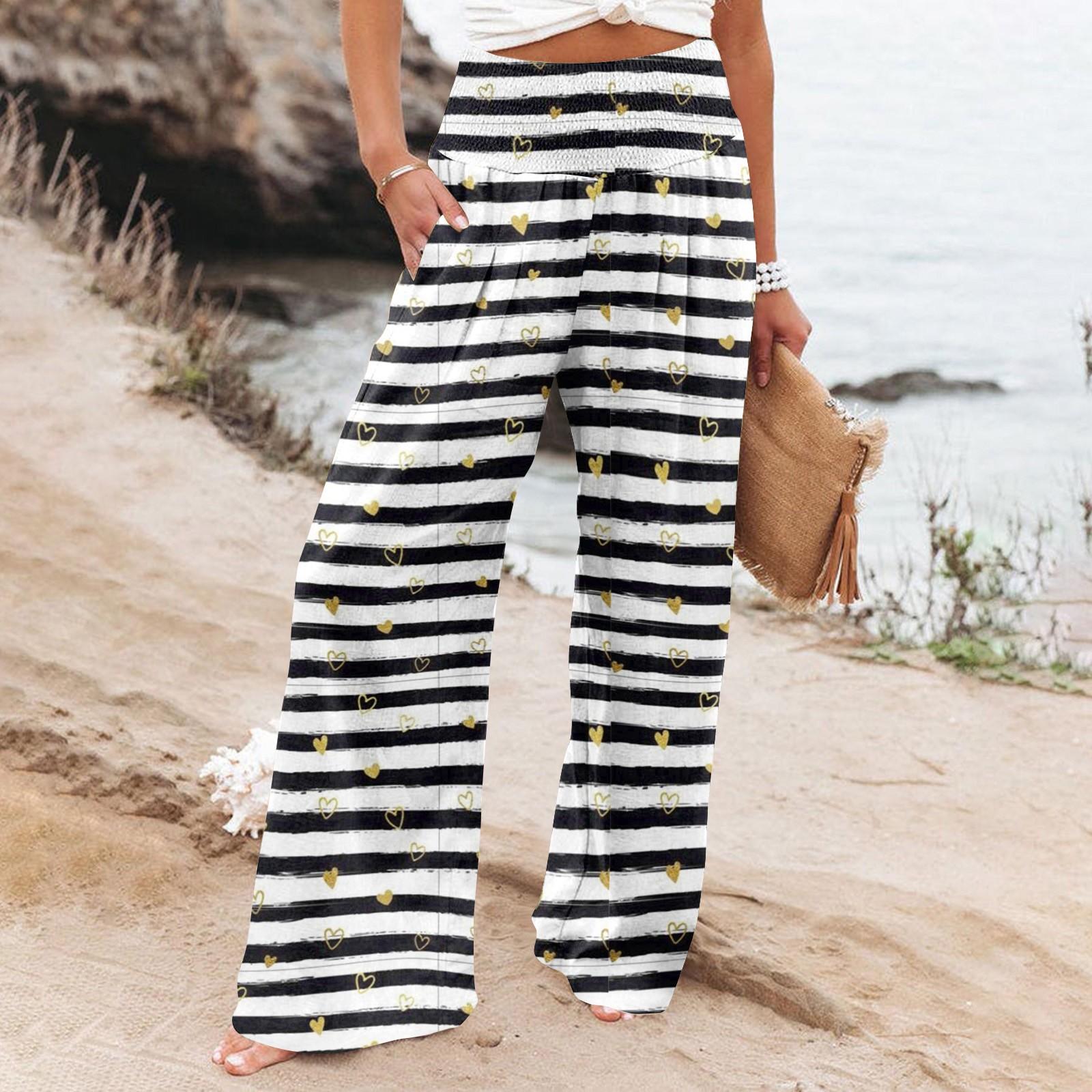 

Жіночі повсякденні штани Вільні м які однотонні широкі довгі штани з високою талією Прямі штани M