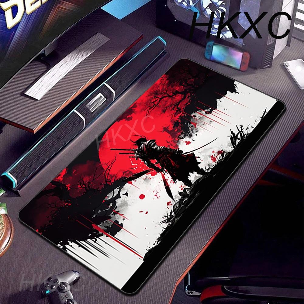 Mouse Pad Black Japanese Samurai Sword Desk Mats Large Office Computer Mousepad Pc Accessories Rubber Keyboard Deskmat 90x40cm