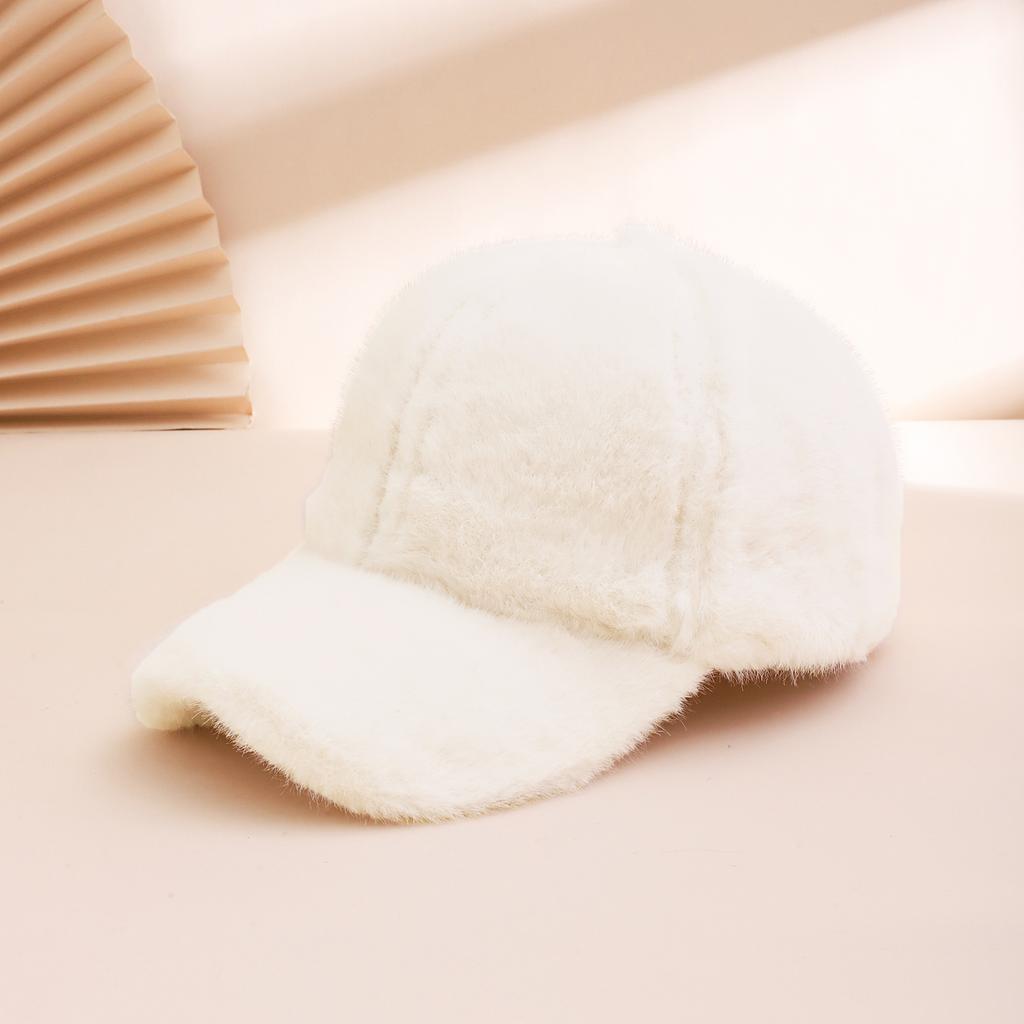 Single-color thick winter warm and versatile baseball cap, men's and women's daily casual outdoor commuting baseball cap