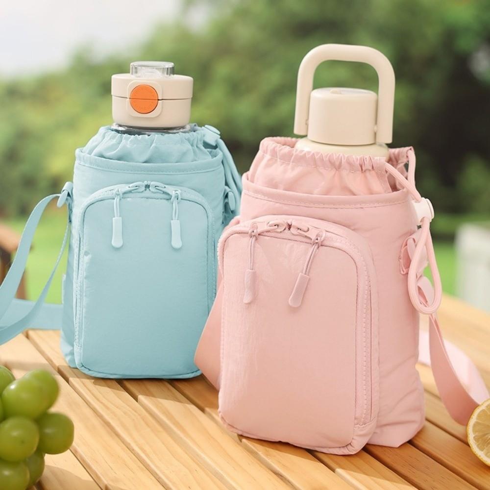 Adjustable Shoulder Strap Sports Water Bottle Bag Protective Cover Water Bottle Carrier  Travel Use