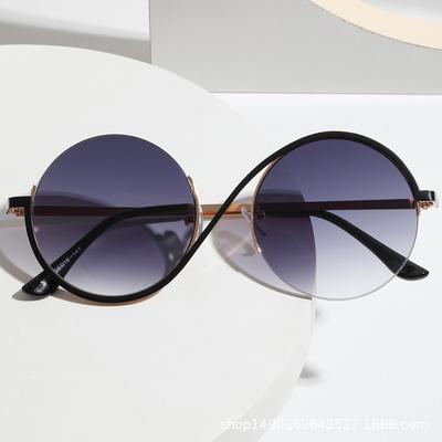 Retro Trend Large Frame Round Sunglasses Women'S Personality Sunglasses 3579