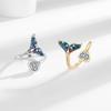 Qi Yu Damen Meerjungfrauenflosse Ring - Einzigartiges Süßes Cooles Offenes Design