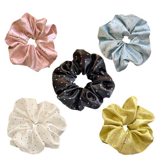 Hair Tie High Elasticity Extra Large Smooth Satin Hair Rope Dot Print Ponytail Holder Korean Style Hair Accessories