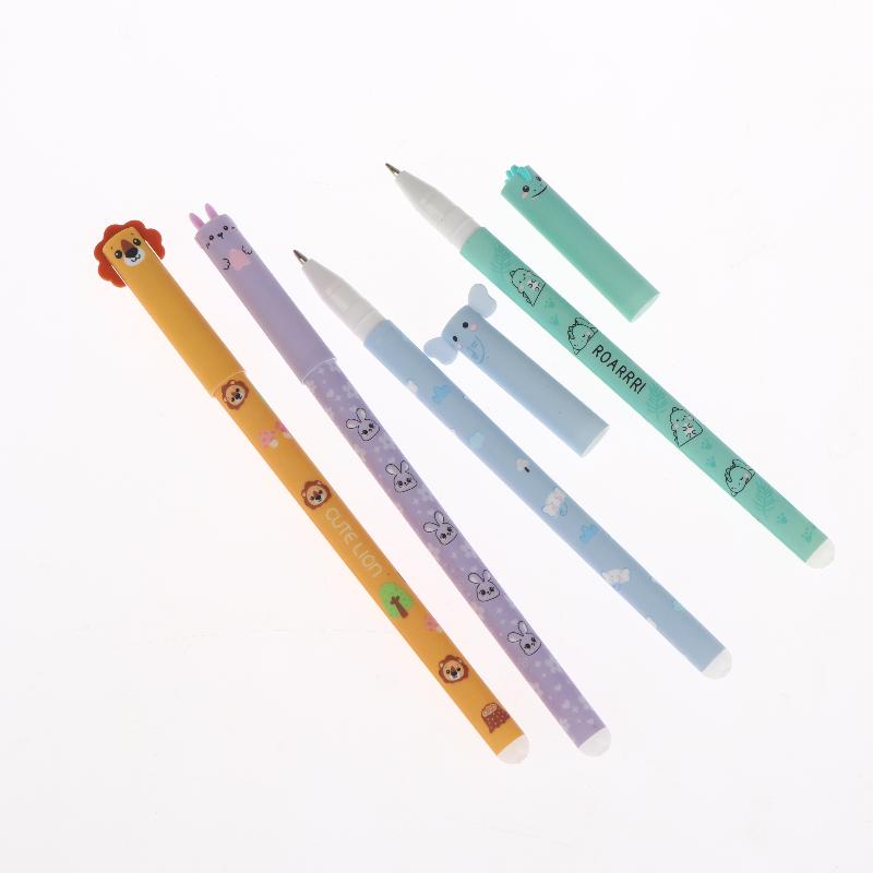 8 ks kreslených zvířecích gumovacích gelových per 0,5 mm barevné kuličková pera hladké psaní pro kancelářské školní psací potřeby