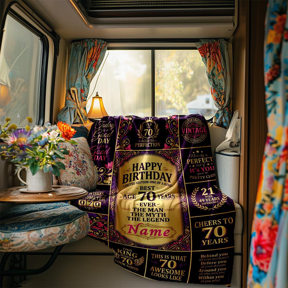Happy Birthday Legend Blanket Personalized Name Soft Comfortable Stylish Blanket Car Blanket Perfect For Travel Camping Outdoor Home Suitable For All